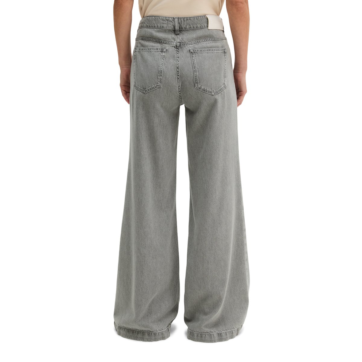 Jeans modèle Fjona flared en doux mélange de lyocell et de coton gris clair, MARC O'POLO