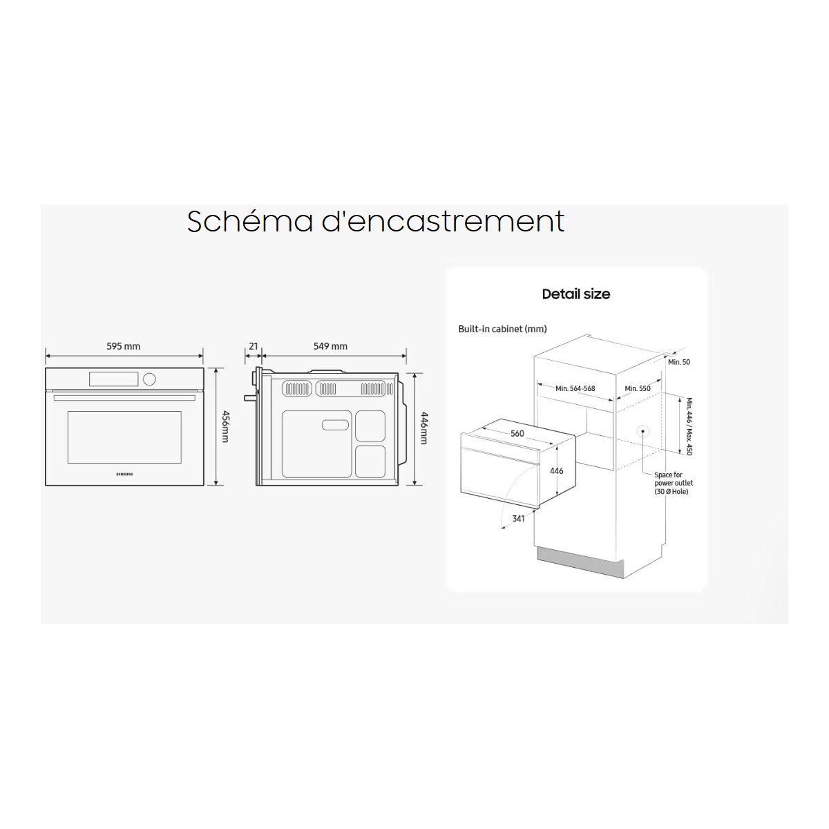 Micro ondes encastrable NQ5B4513GBB carbone, SAMSUNG