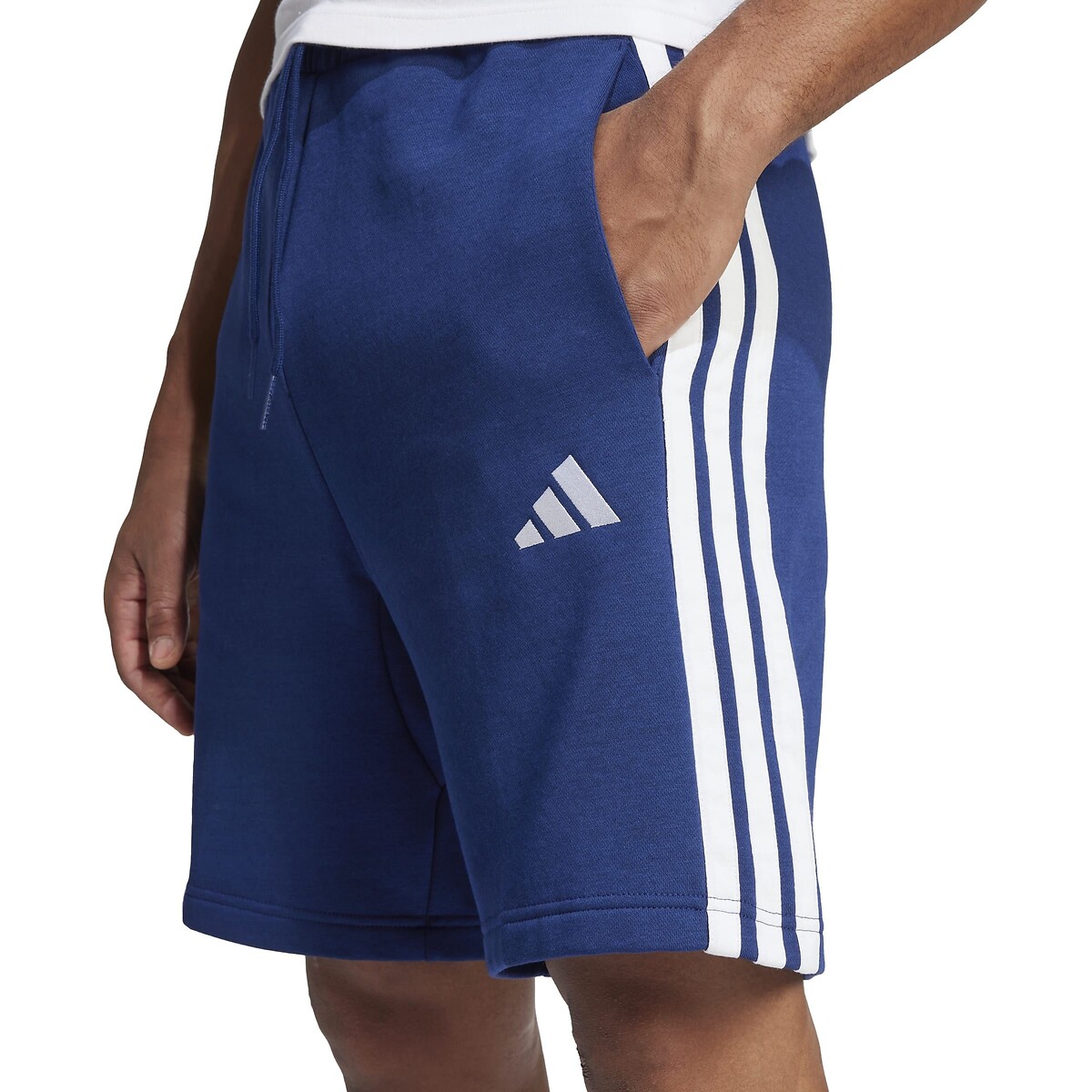 Short Essentiel 3 bandes en molleton bleu, ADIDAS SPORTSWEAR