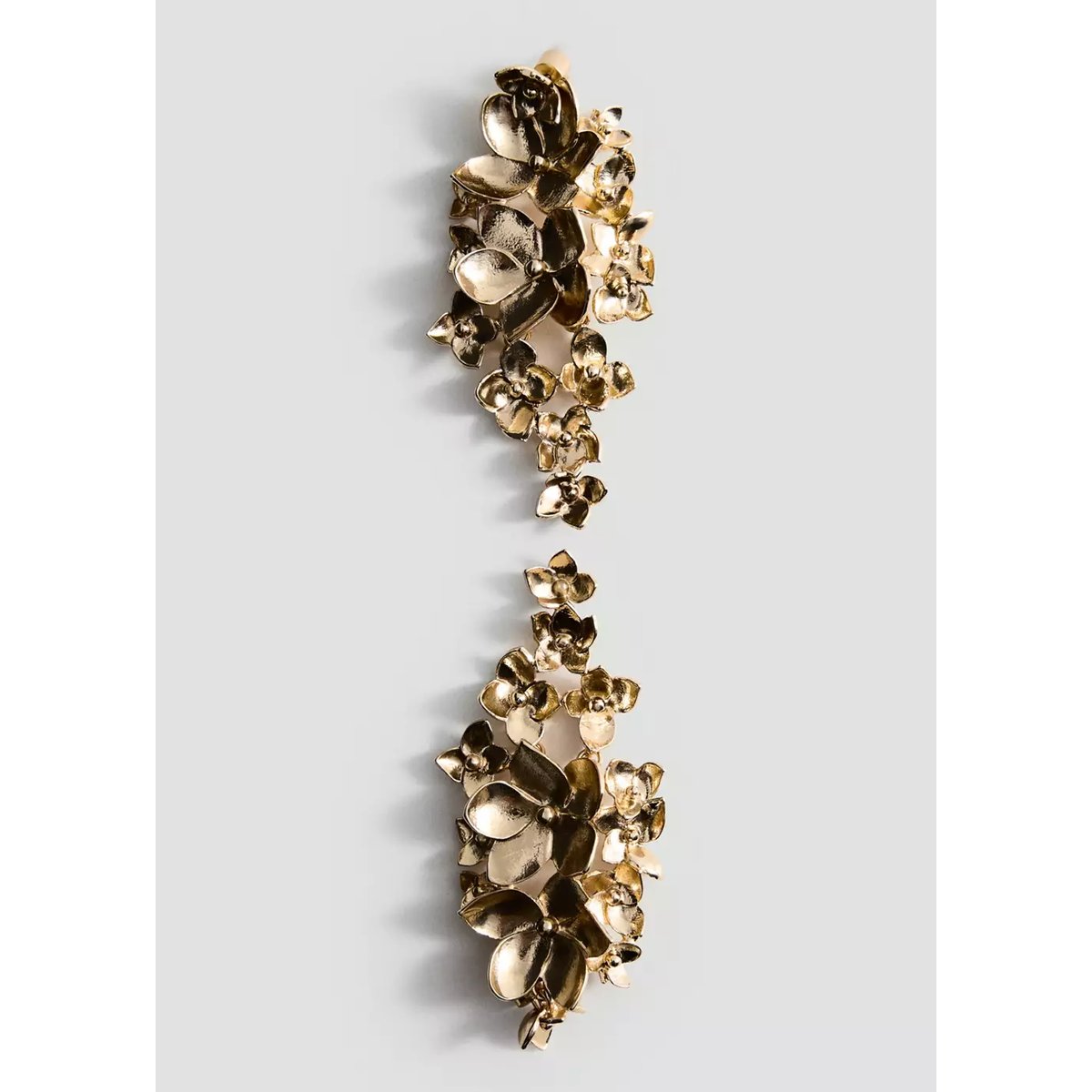Boucles d'oreilles pendantes fleurs or, MANGO