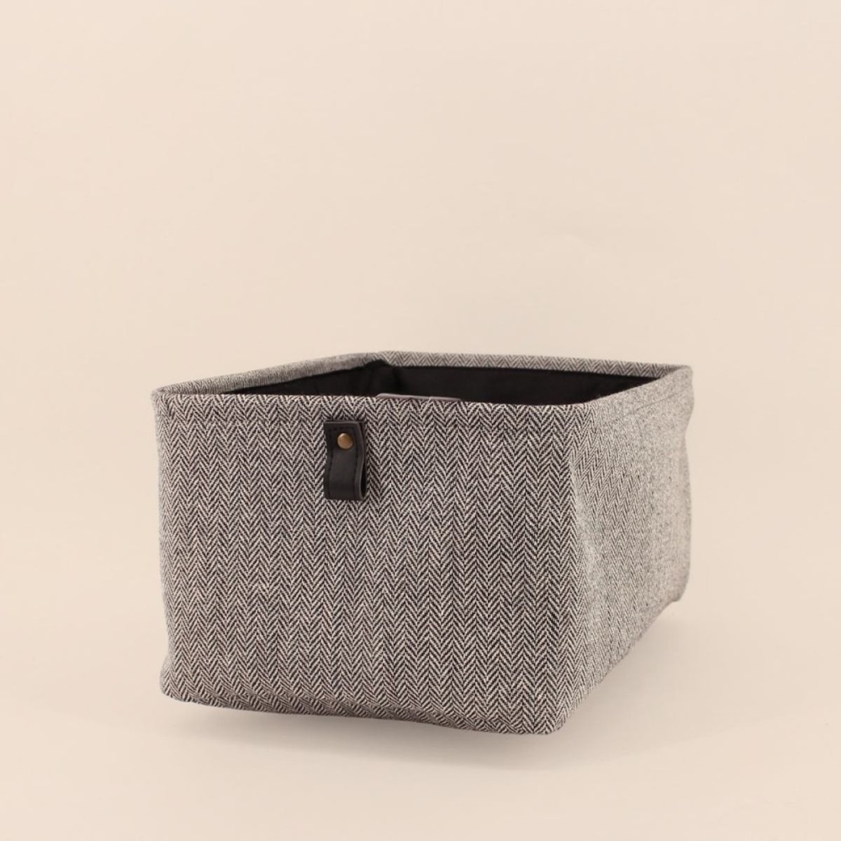 Panier rectangulaire à motifs 36x26x18cm gris foncé, ORNAMI