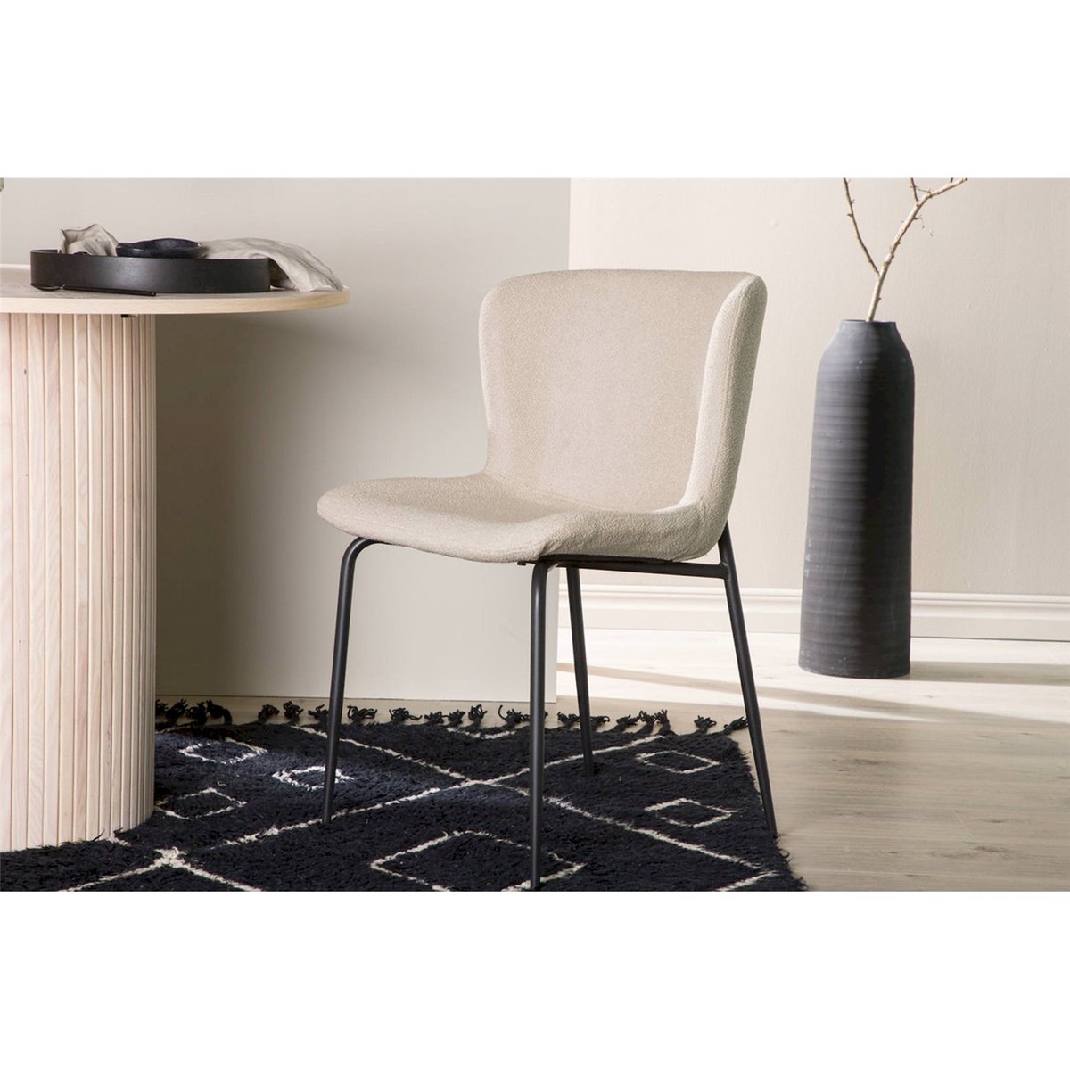 Chaise tapissée collection SERVEYS beige chiné, RECOLLECTION