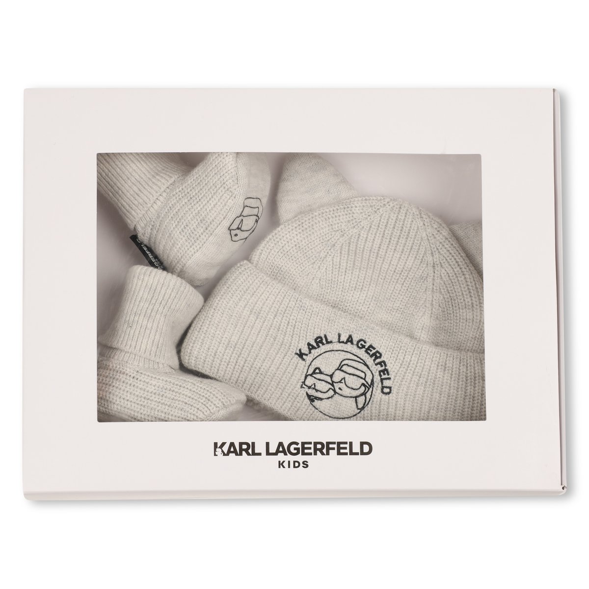 Ensemble bonnet et chaussons beige chine, KARL LAGERFELD KIDS