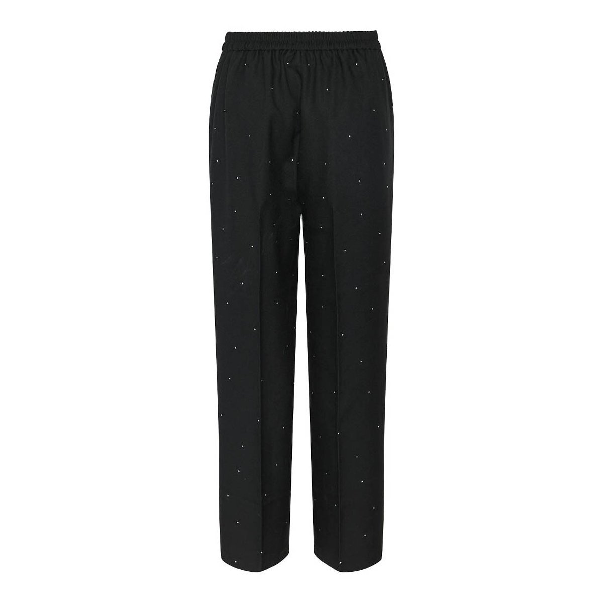 Wide Leg Trousers with High Waist and Diamanté Detailing black, PIECES
