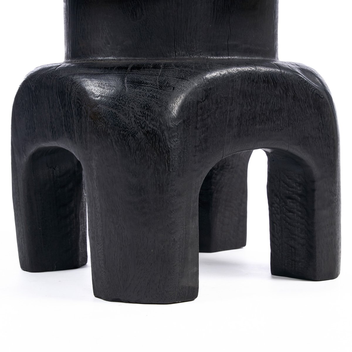 Tabouret en bois SQUAT SPOT noir, BAZAR BIZAR