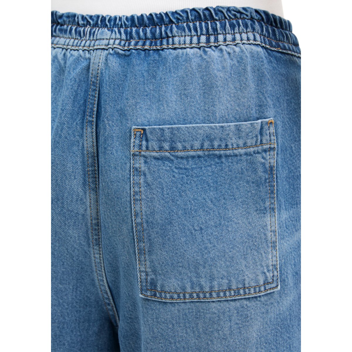 Joggpants droit cropped en TENCEL™ Lyocell bleu moyen, MARC O'POLO
