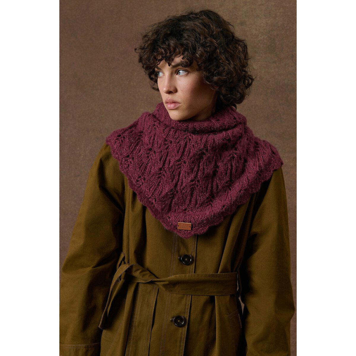 Echarpe triangle, BINIOU framboise, LOUISE MISHA