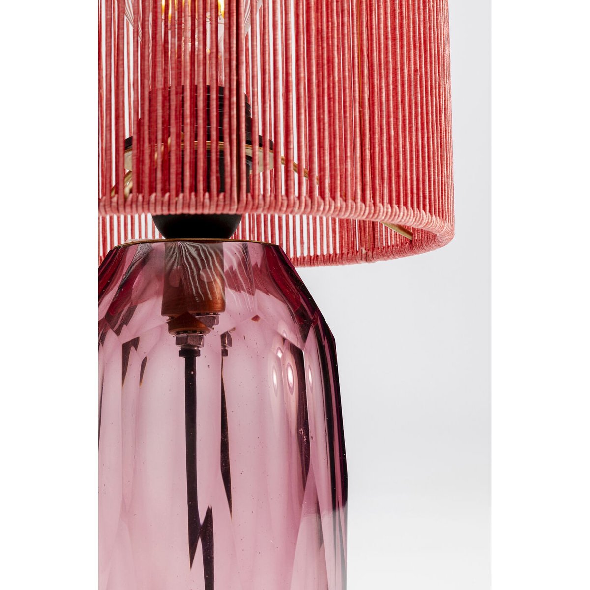 Lampe en verre et viscose, VECCIO rose, KARE DESIGN