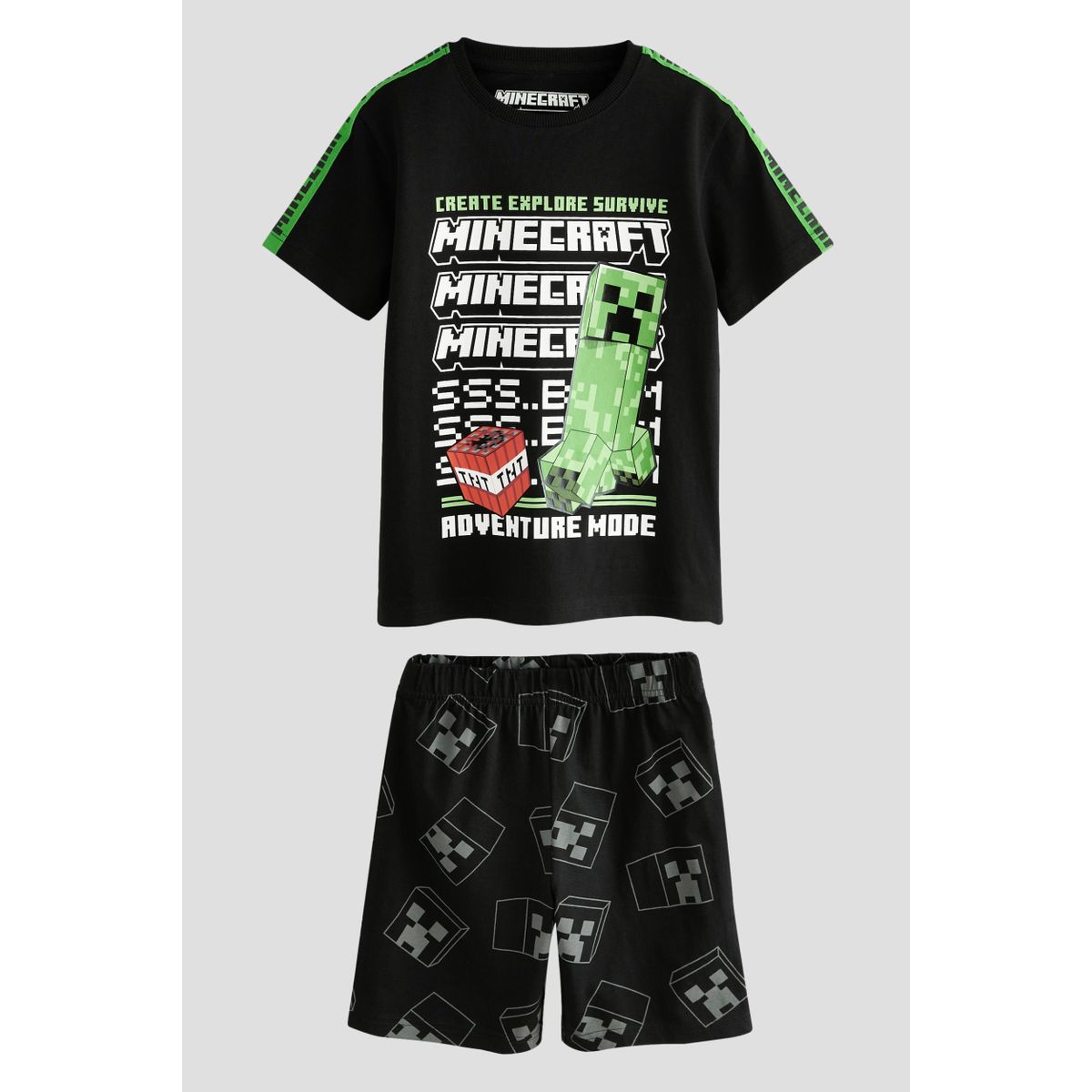 Pyjama short minecraft, lot de 2 vert/noir, NEXT