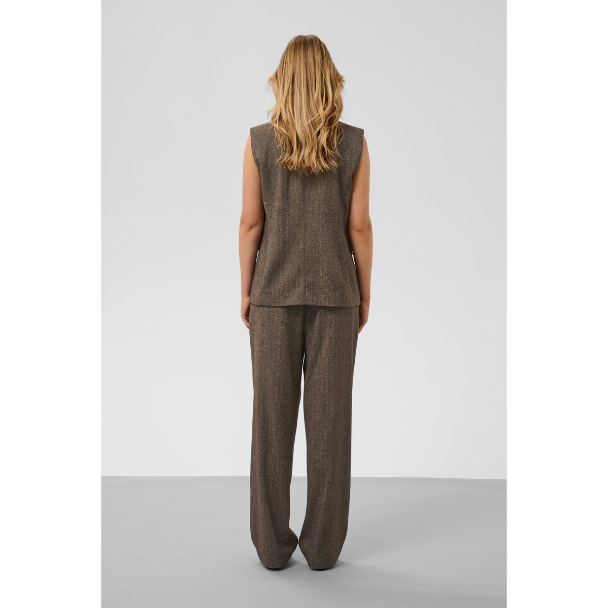 Manteau marron ganache herringbone, SOAKED IN LUXURY