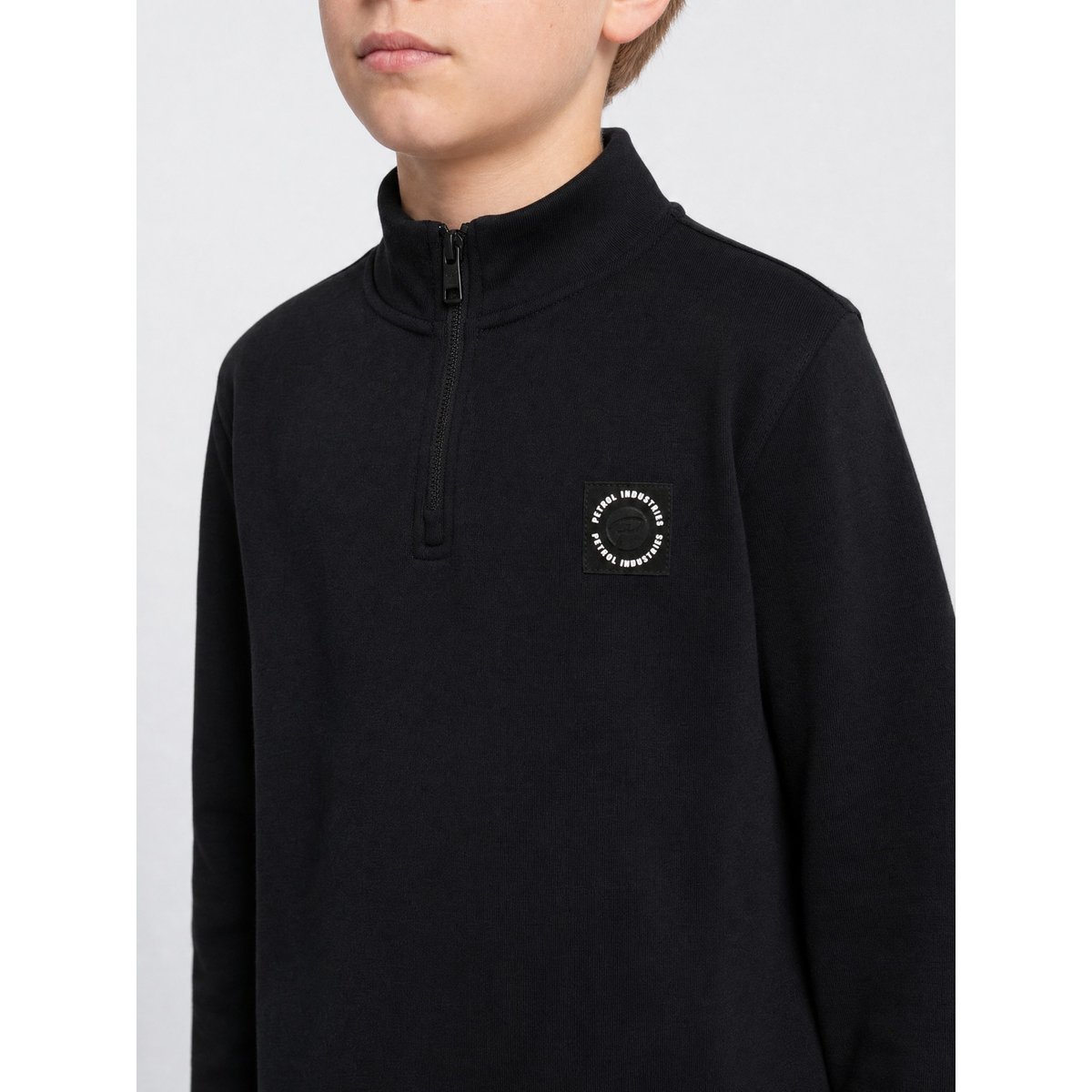 Pull à col zippé millhaven noir deep black, PETROL INDUSTRIES