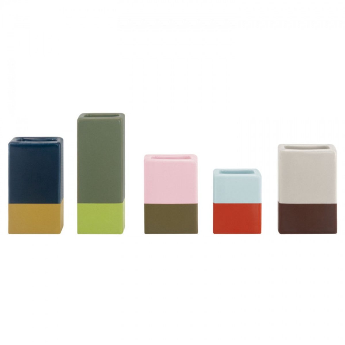 Mini vase design porcelaine Dip set de 5 multicolore, REMEMBER