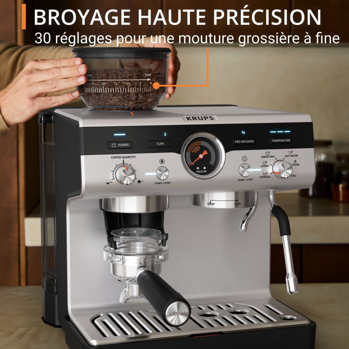 Machine à expresso XP804T10 PRECISION couleur unique, KRUPS