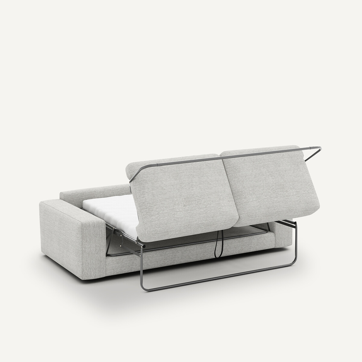 Canapé convertible toile jaspée, Skander gris/blanc, AM.PM