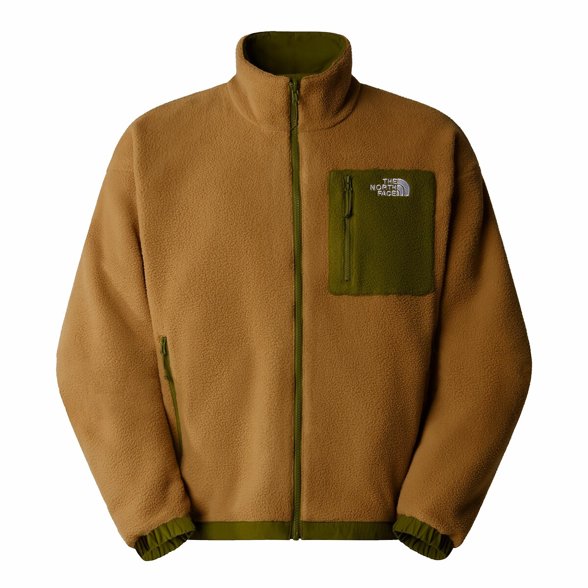 Sweat polaire zippé col montant réversible Yumiori beige/kaki, THE NORTH FACE
