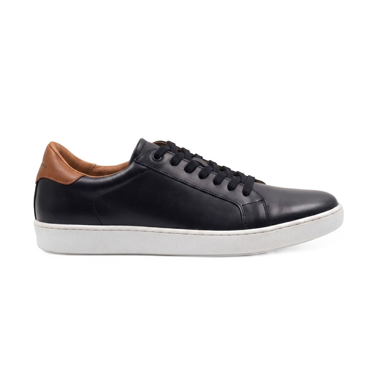 Tennis lacet homme cuir noir/blanc, JULES & JENN