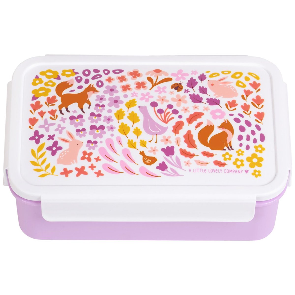 Lunch box violet, blanc, jaune, A LITTLE LOVELY COMPANY