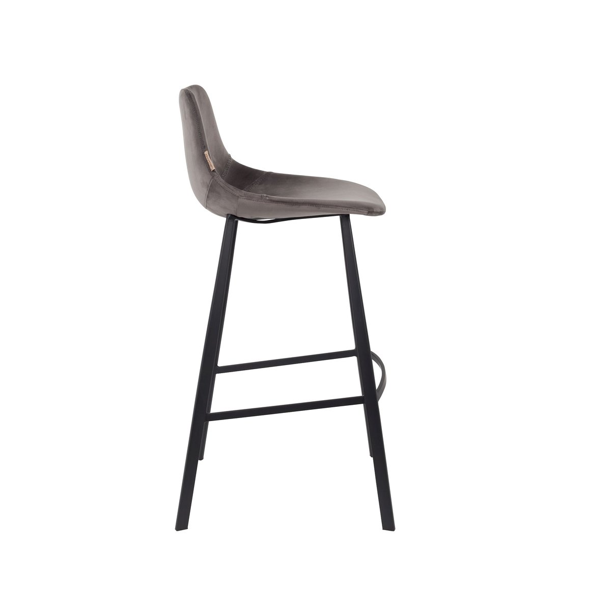 Tabouret design en velours (lot de 2) , FRANKY gris, DUTCHBONE