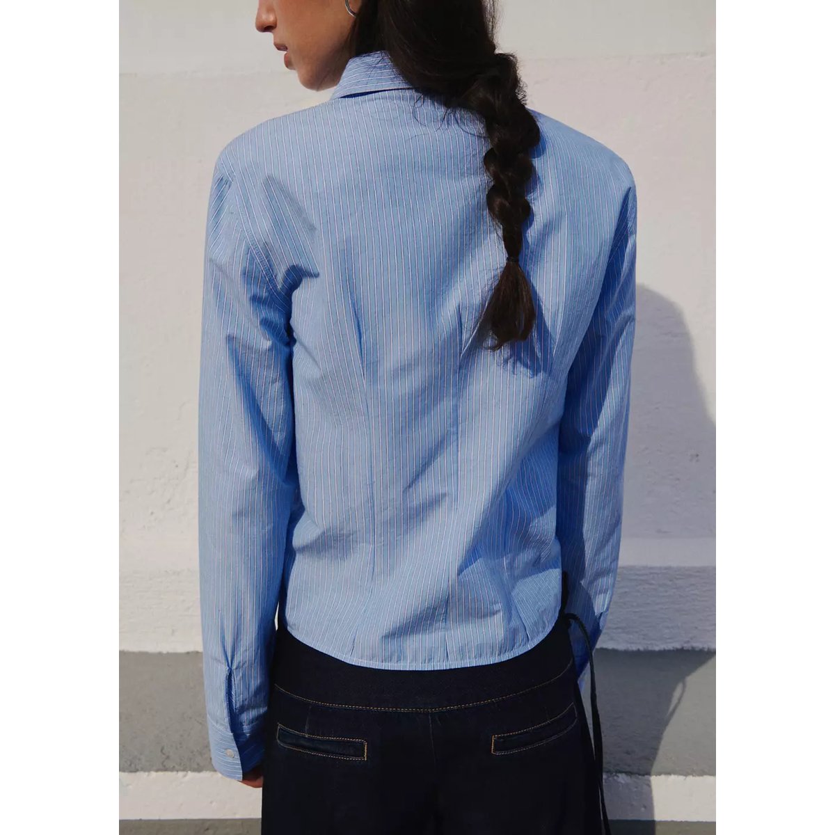 Chemise 100 % coton rayures bleu ciel, MANGO TEEN