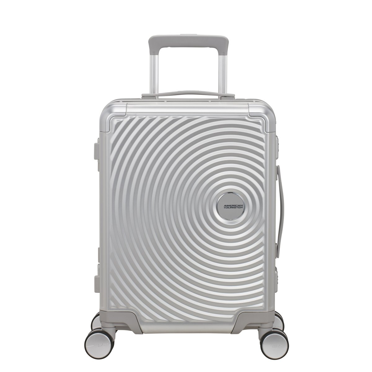 Soundbox alu valise 4 roues taille S silver, AMERICAN TOURISTER