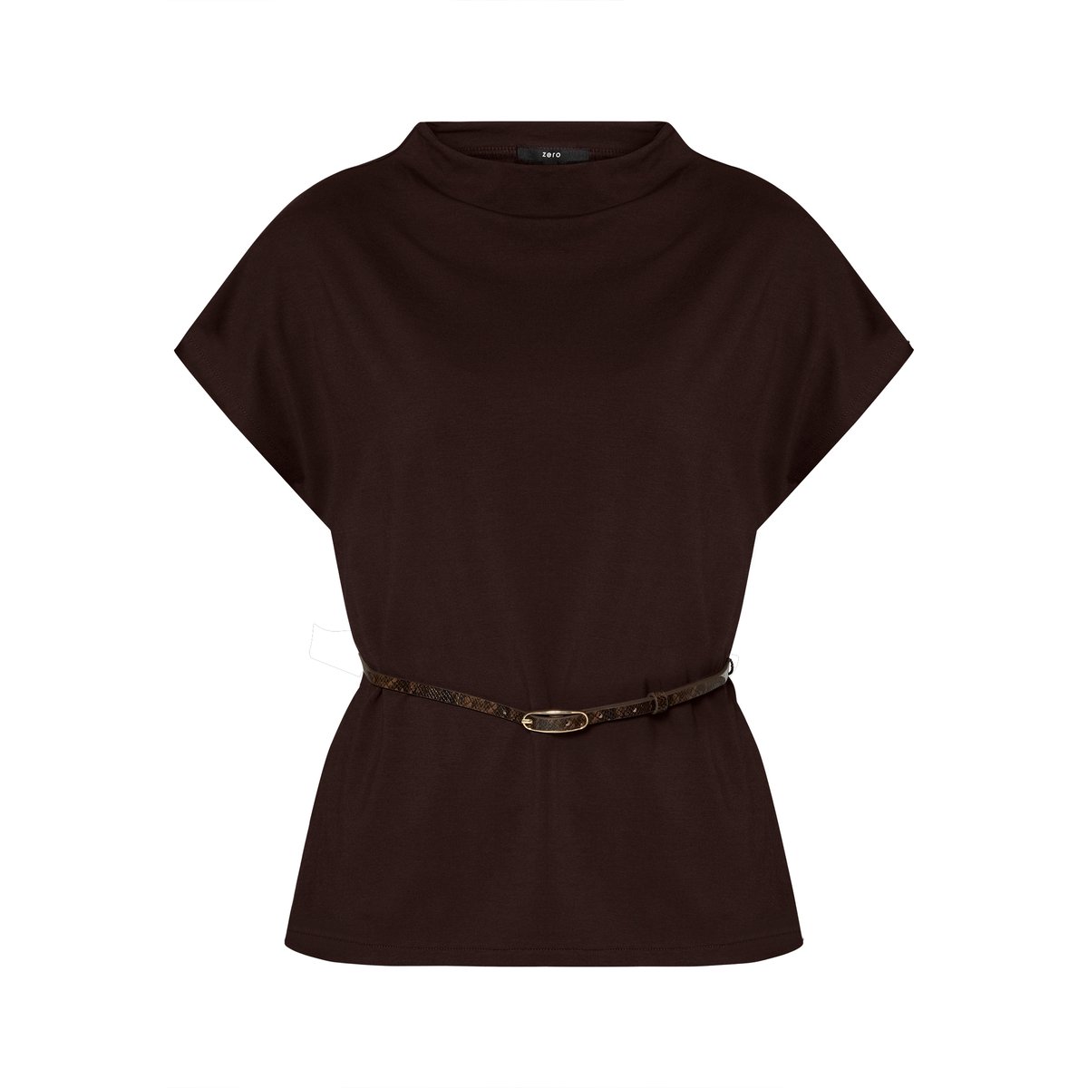 T-shirt à manches courtes à ceinture chocolate plum, ZERO