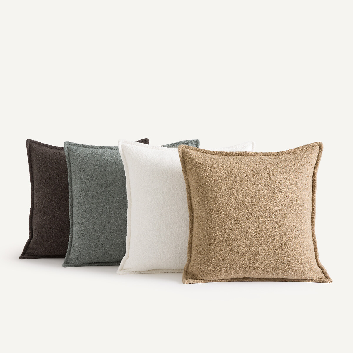 Housse de coussin en bouclette, Belvini blanc ecume, AM.PM