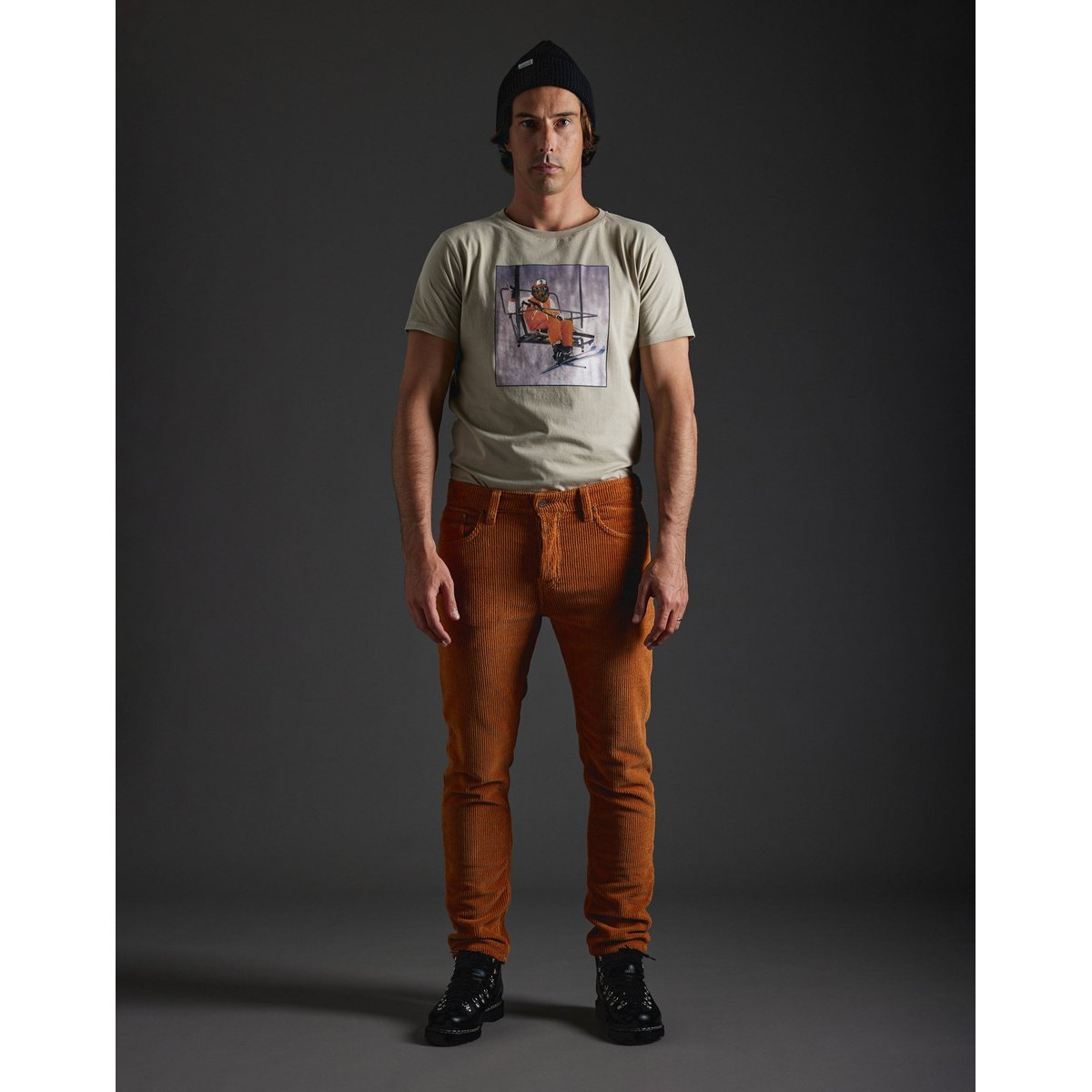 PANTALON REGULAR VELOURS POLUX orange, PULLIN