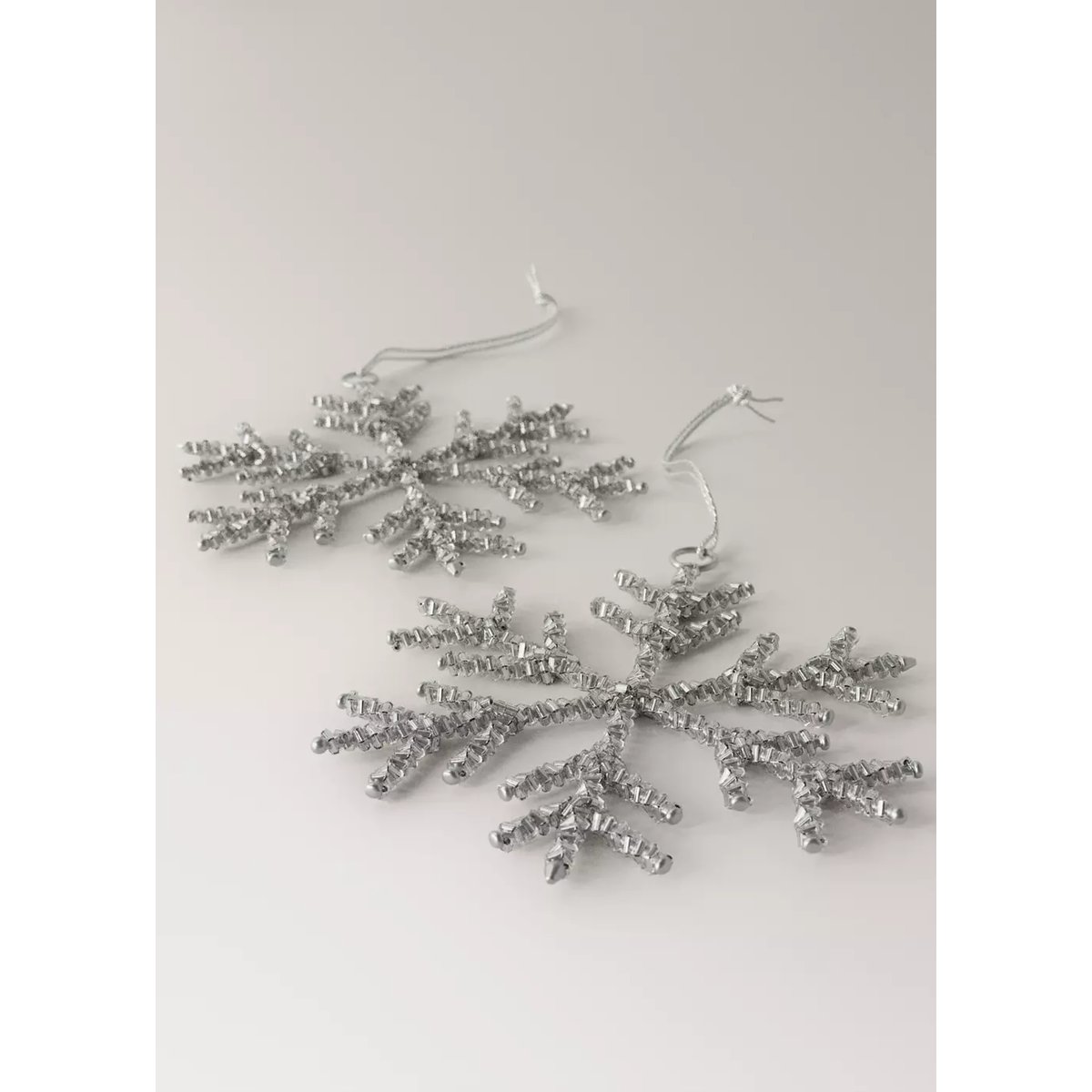Lot de décorations de Noël pour sapin effet glace argent, MANGO HOME