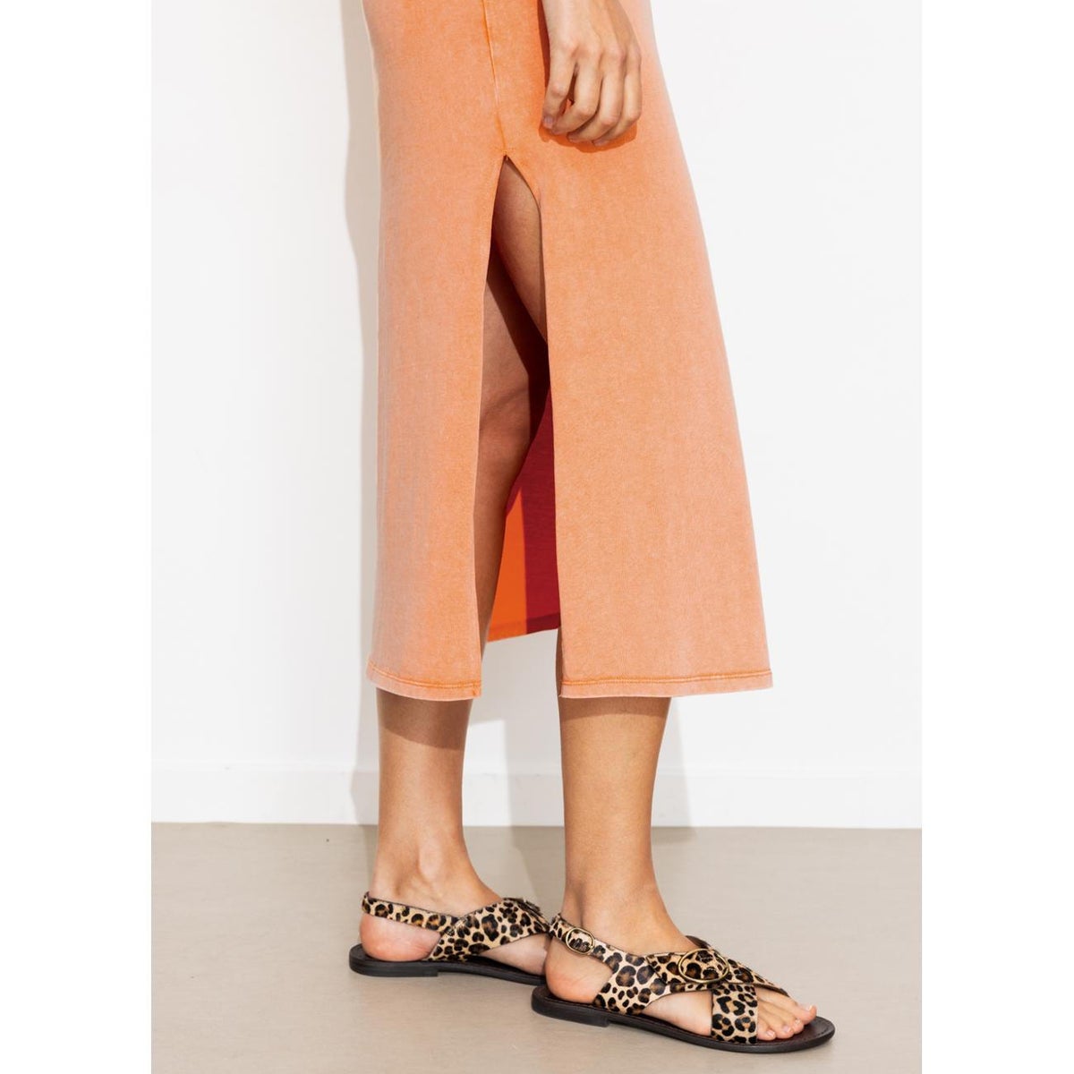 Robe longue en jersey orange, PROMOD