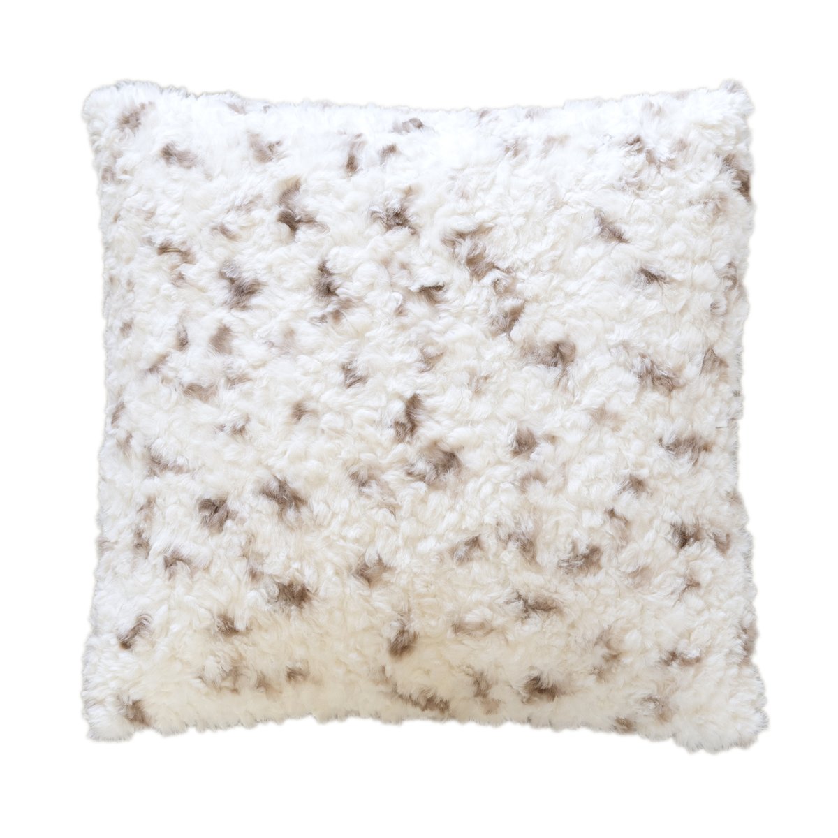 Coussin décoratif moucheté à texture bouclée et dos velours - QABANE ecru, HOME MAISON