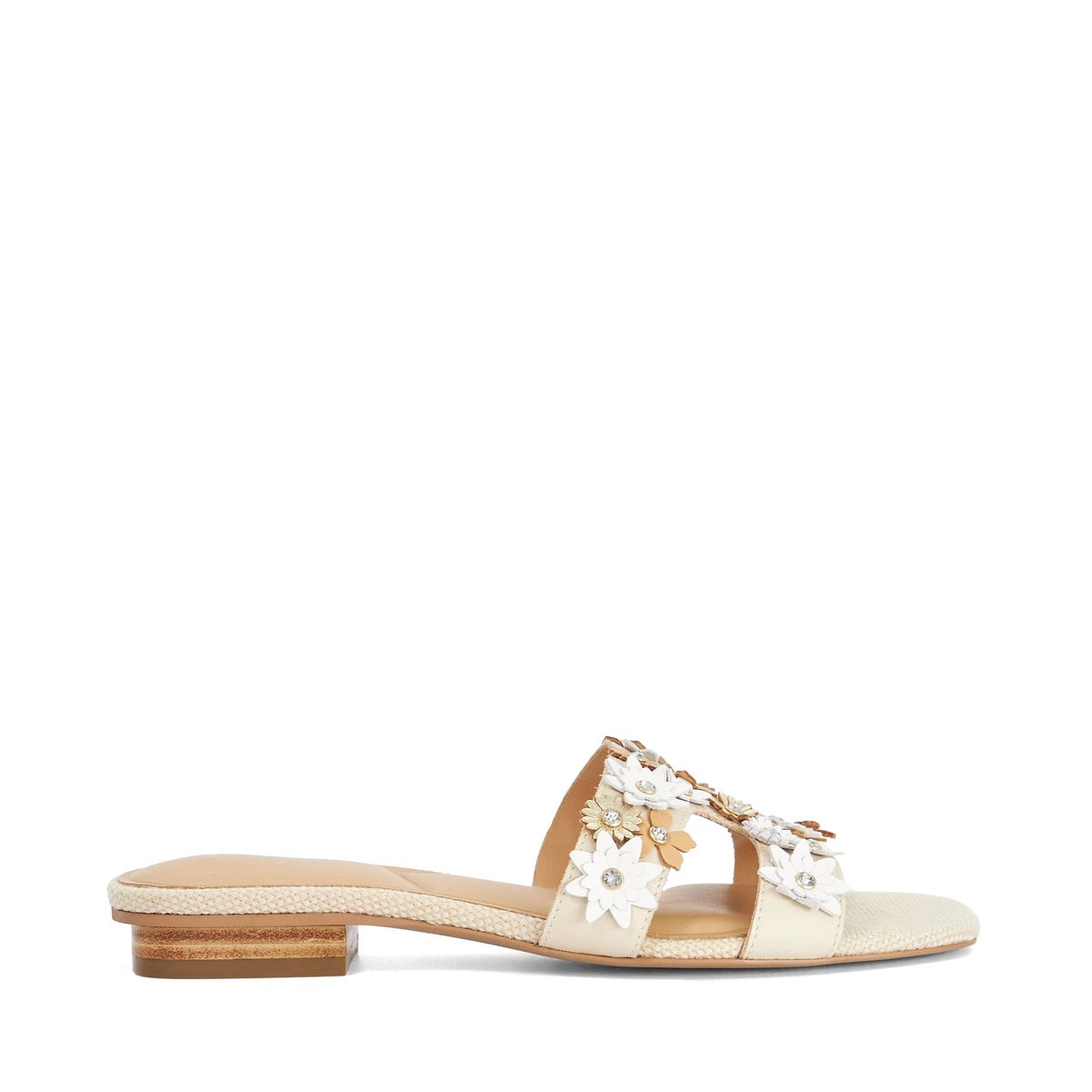 Sandales ornées de fleurs - LOUPES ecru-leather, DUNE LONDON