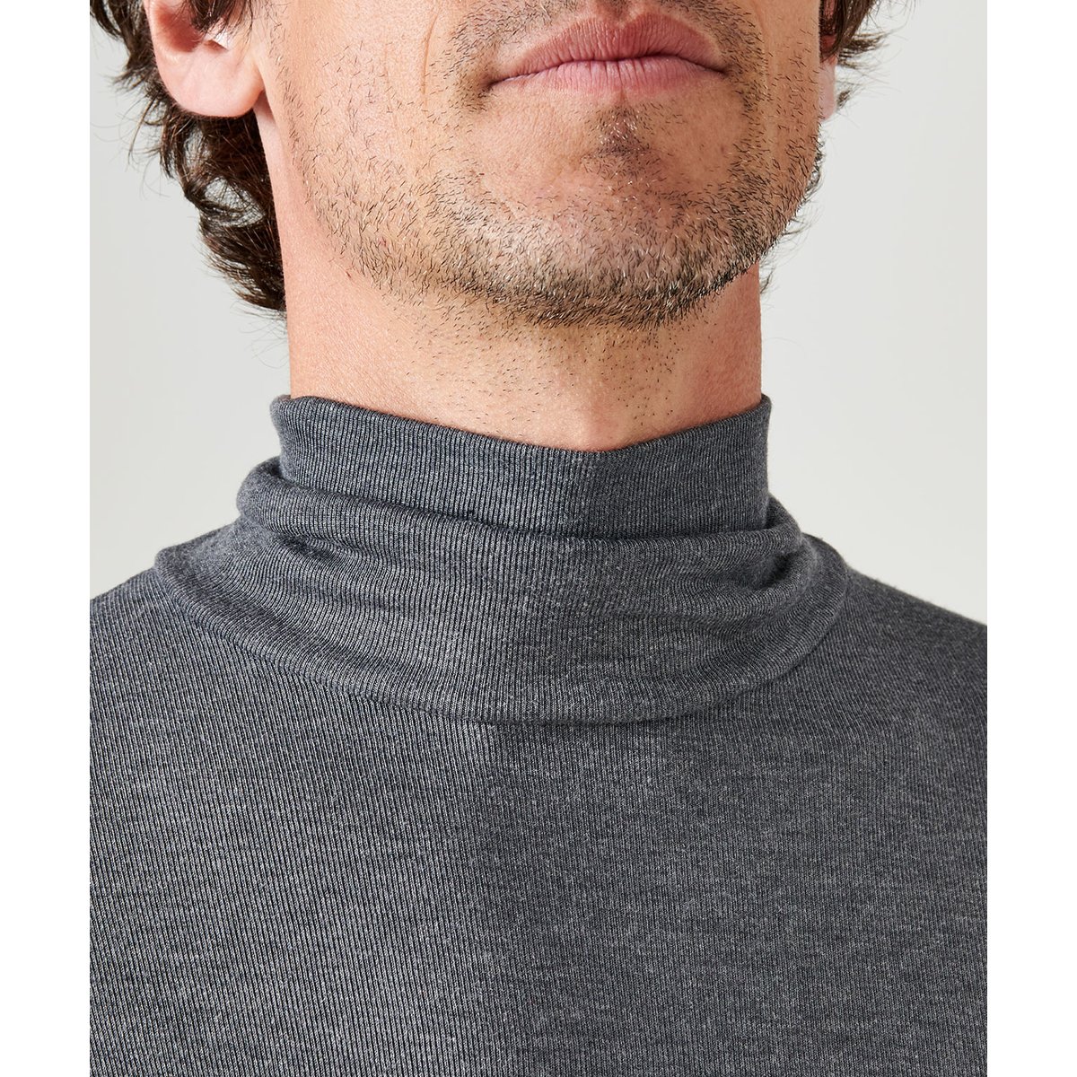 Sous pull col montant degrès 2 gris anthracite, DAMART