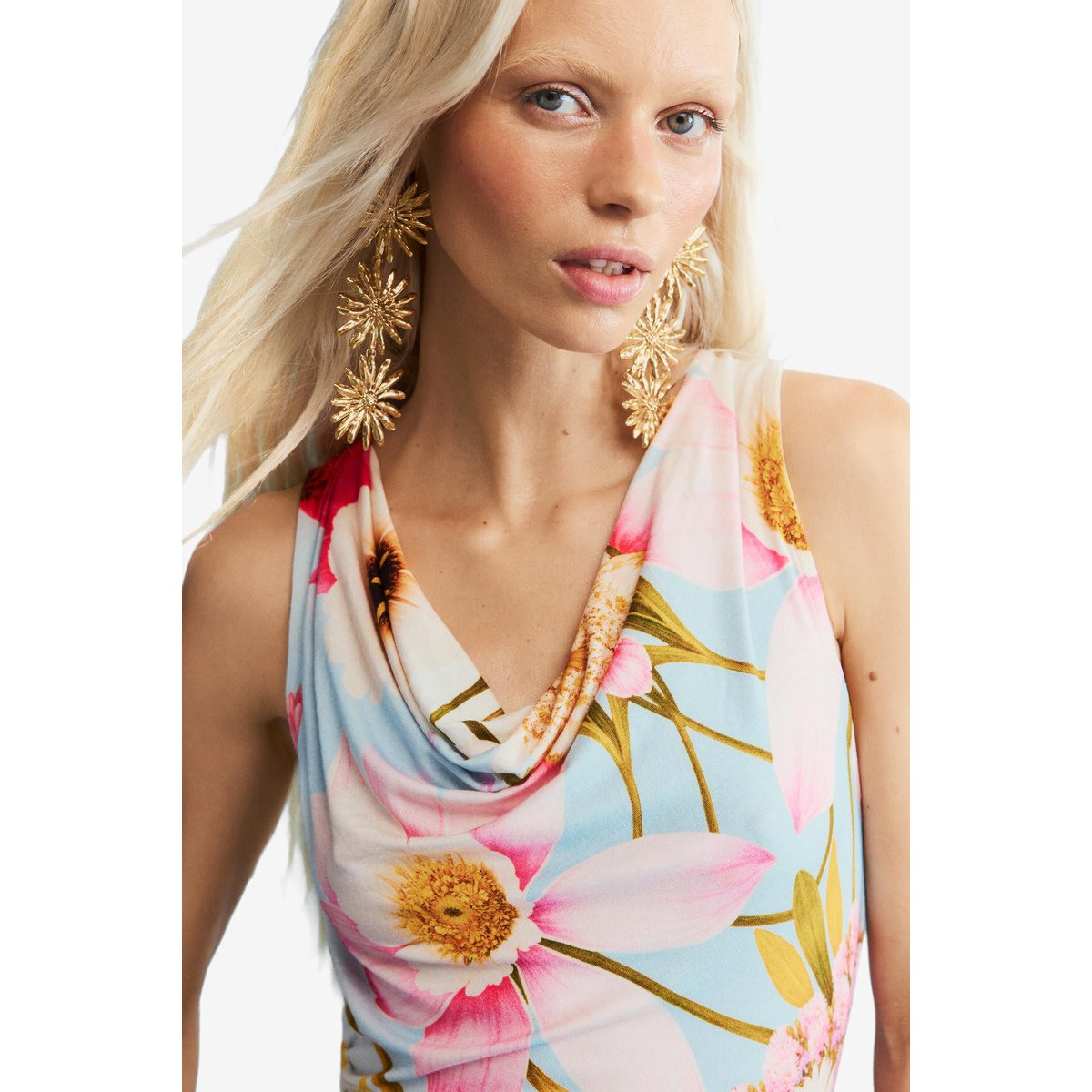 Robe imprimée sans manches multicolore, DESIGUAL