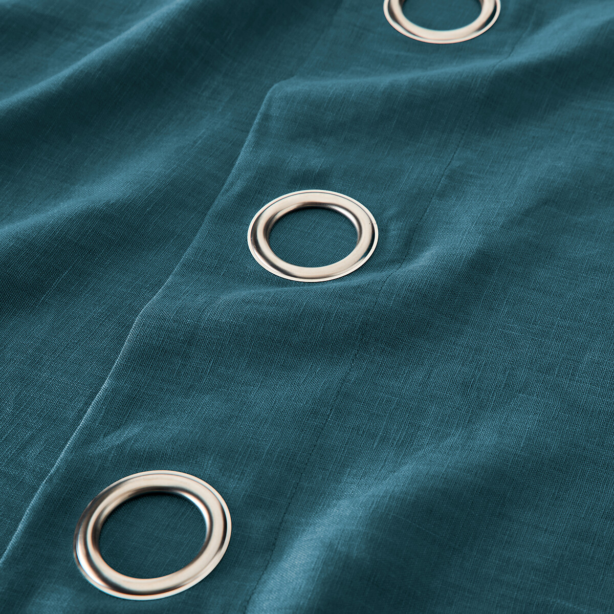 Private Washed Linen Curtain with Eyelets peacock blue, AM.PM