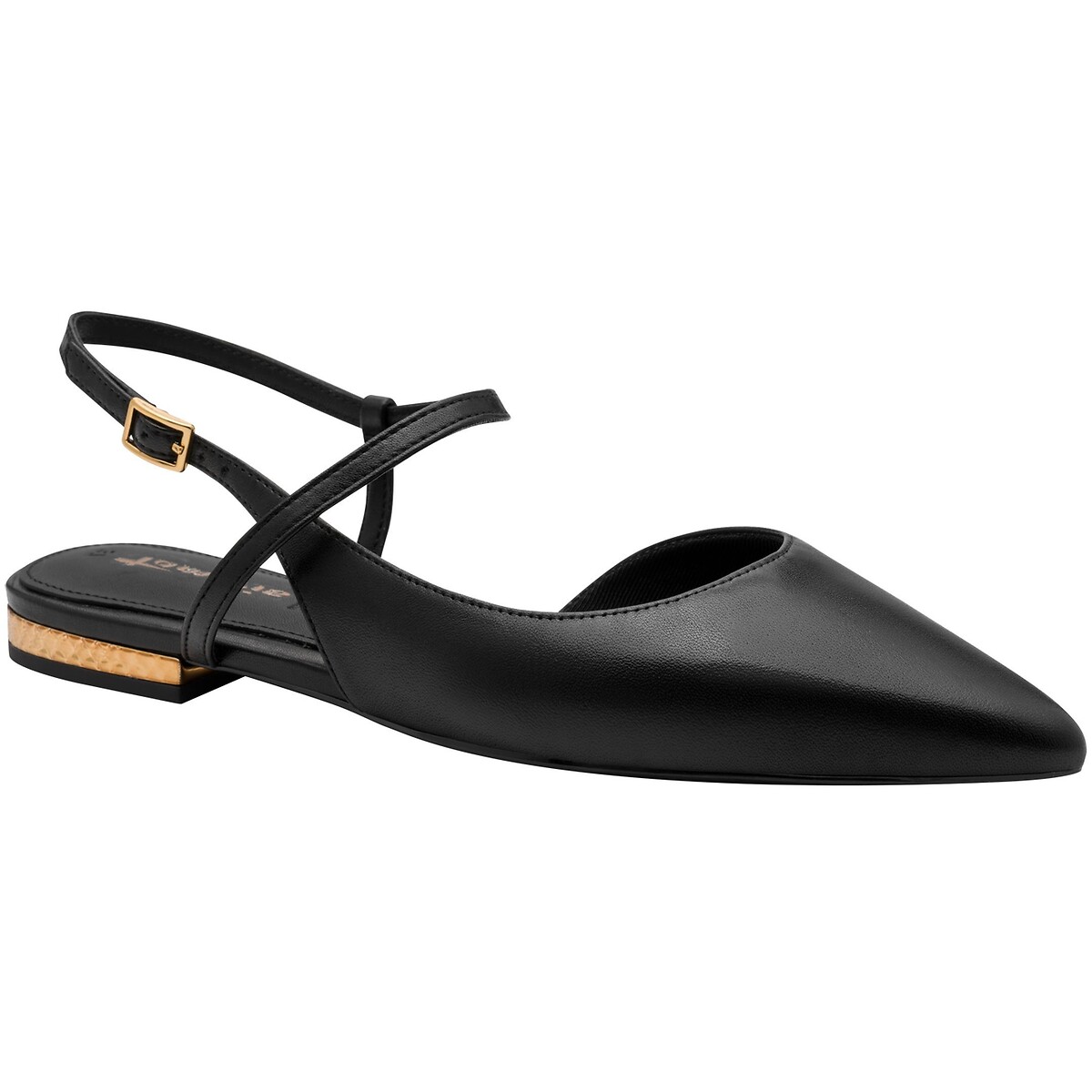 Leather Pointed Slingback Ballet Pumps black, TAMARIS
