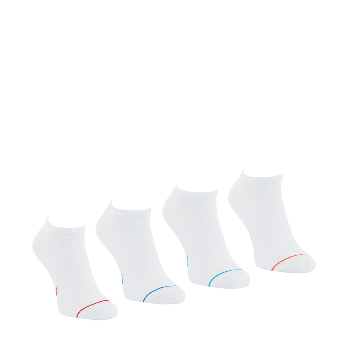 Set van 4 paar effen sokken wit, ATHENA