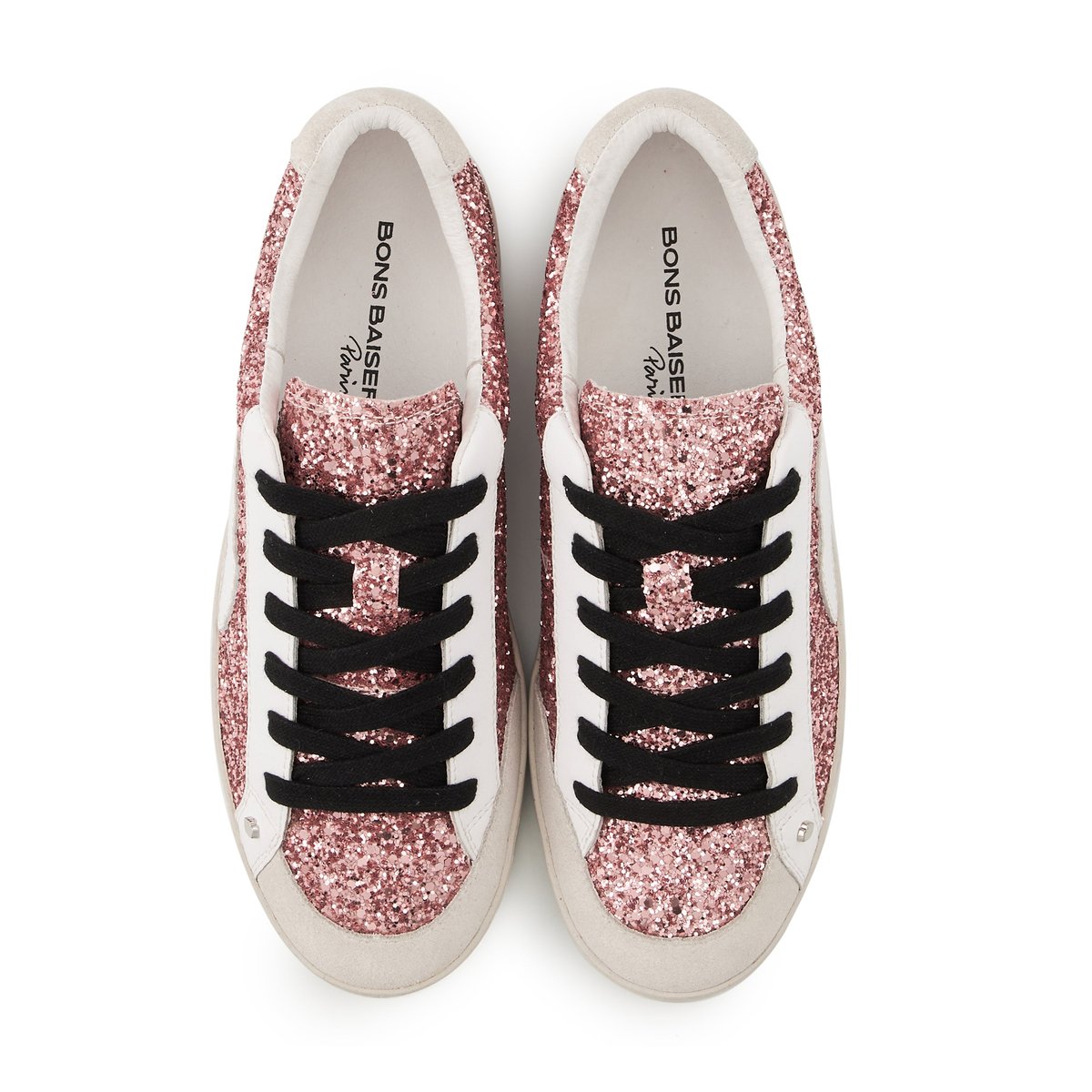 Baskets En Cuir Colette Glitter Violet blanc, BONS BAISERS