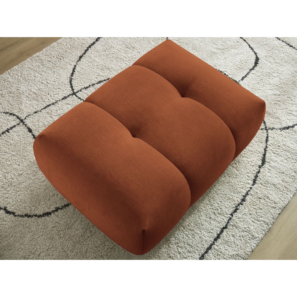 Pouf tissu lisse, FUJI orange, BOBOCHIC