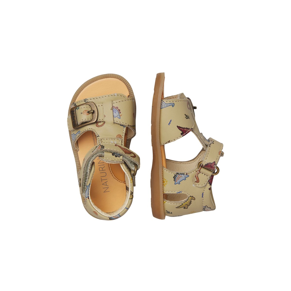 Sandales en cuir QUARZO gris-, NATURINO
