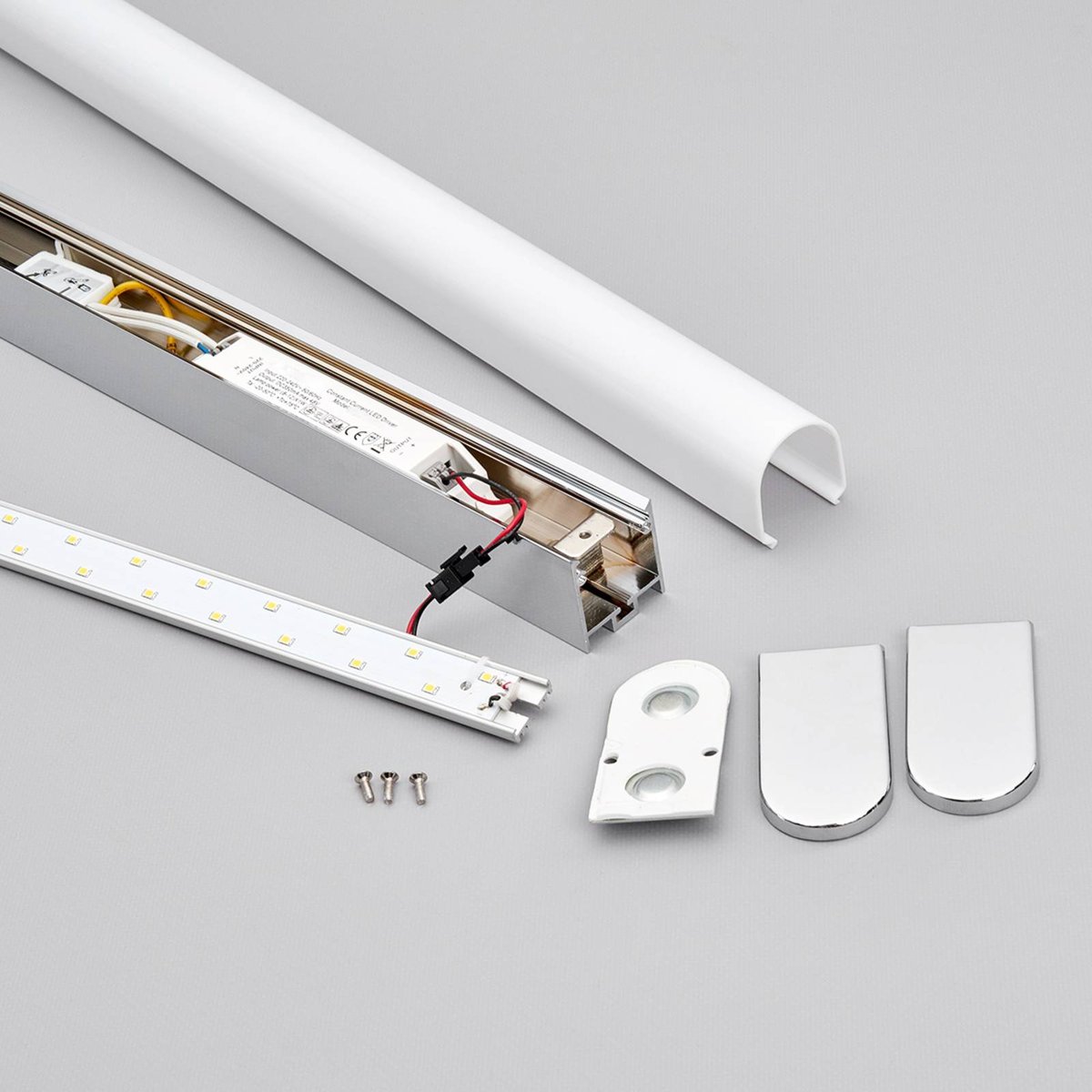 Applique en métal moderneLED, Philippa chrome, blanc, LINDBY