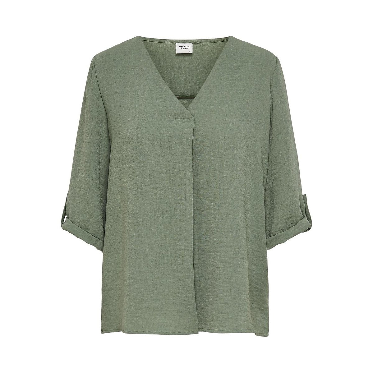 Blusa com mangas 3/4, decote em V verde, JDY