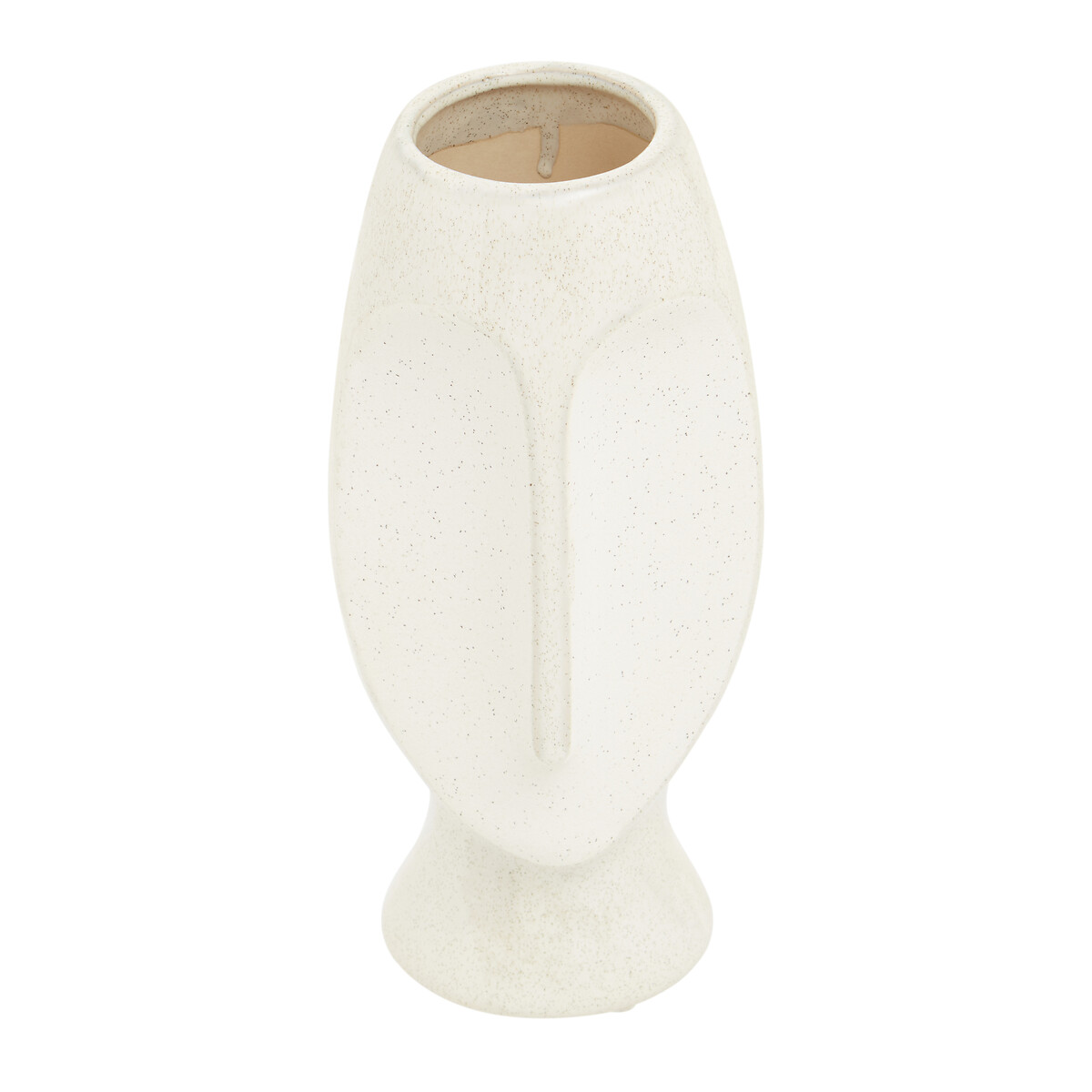 26cm Beige Stoneware Face-shape Vase beige, ÉDITÉ