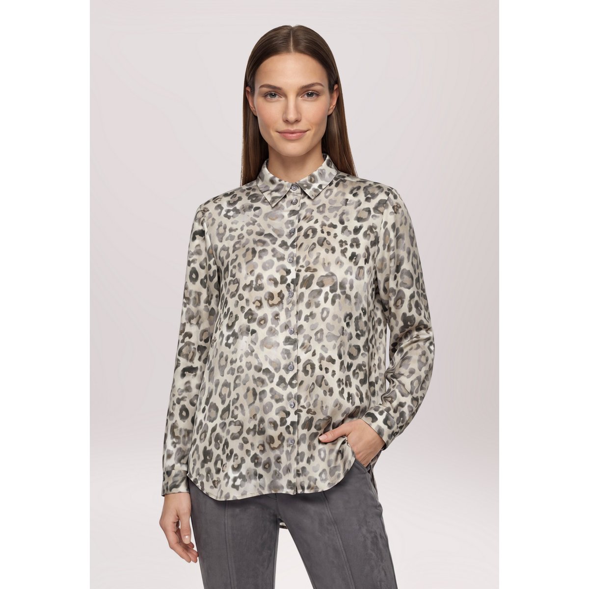Chemisier à col gris/beige, BETTY BARCLAY