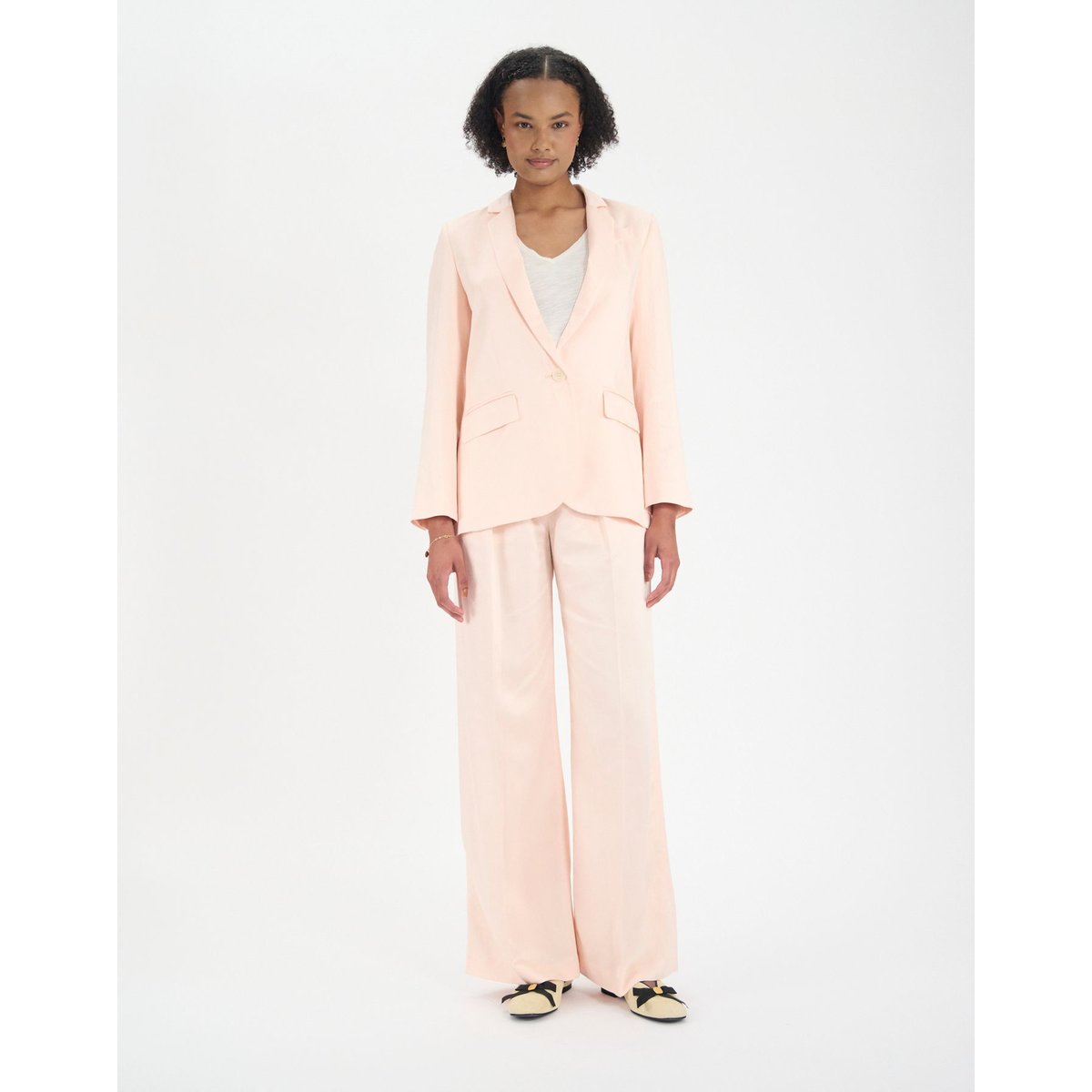 Veste Bruna en viscose mélangée rose pâle pale pink, INES DE LA FRESSANGE PARIS