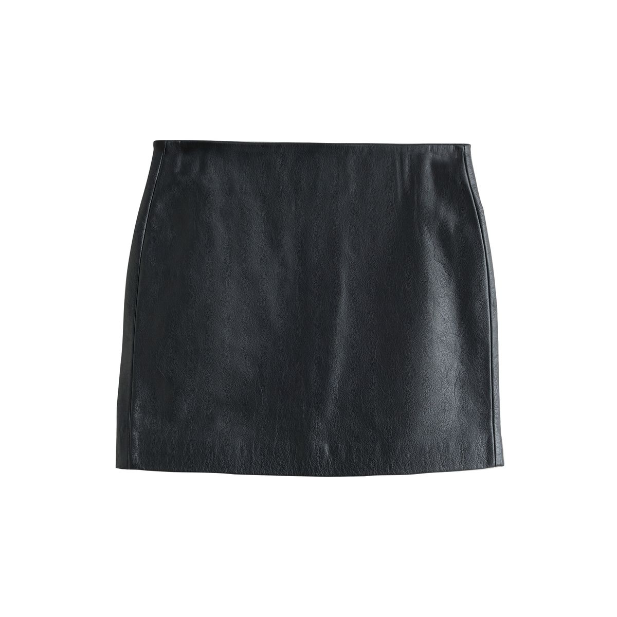 Mini-jupe en cuir noir, NEXT