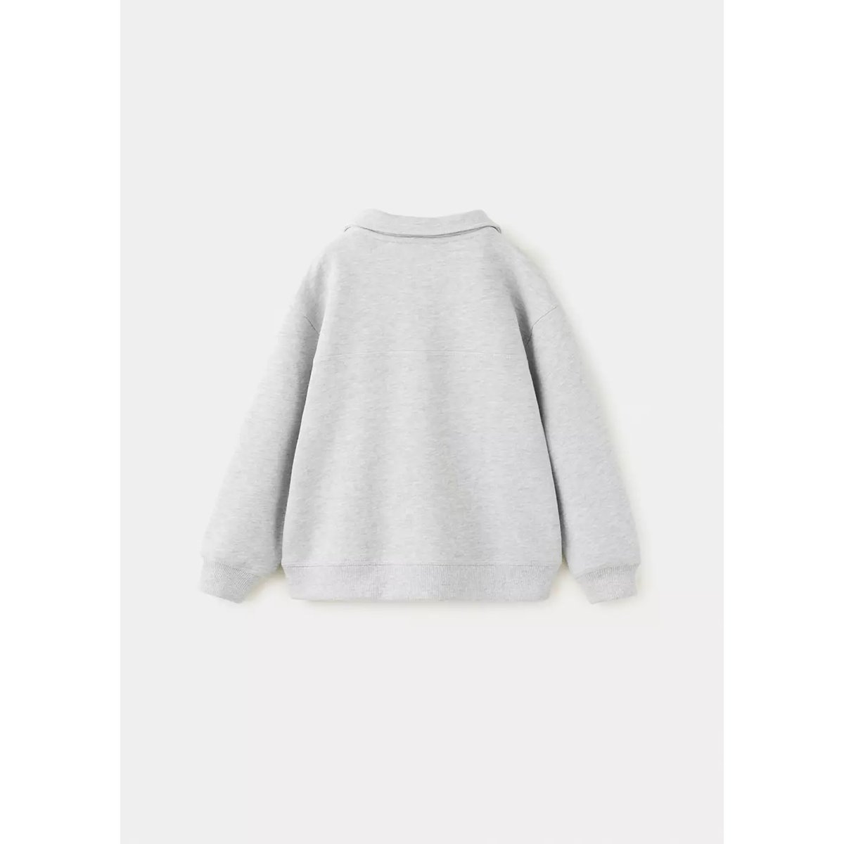 Sweat coton phrases gris chiné clair, MANGO BABY