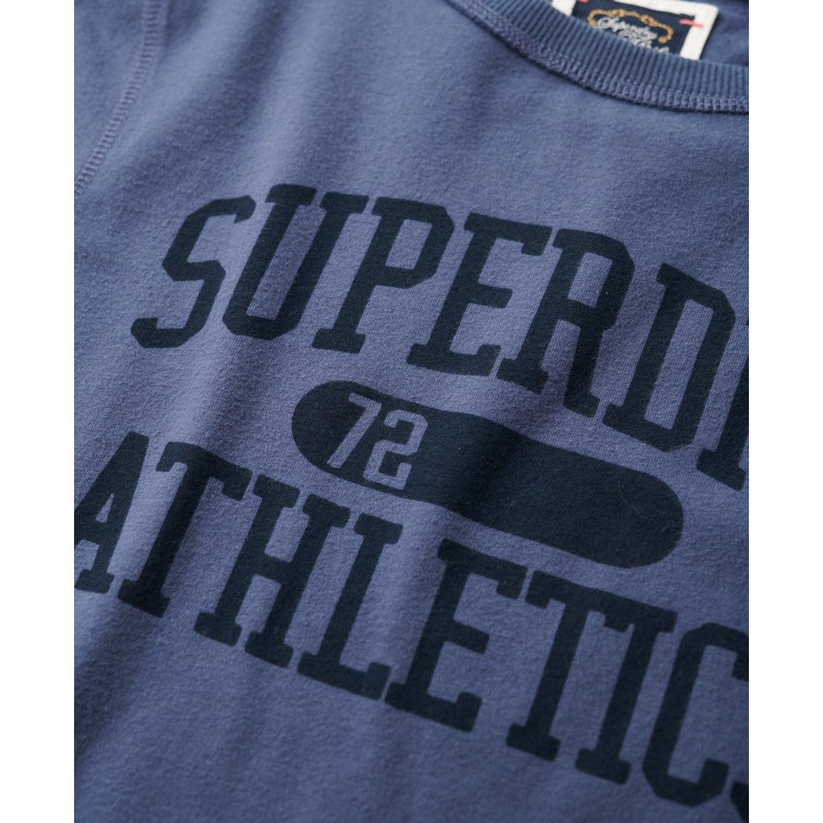 Haut slim à manches longues Athletic Essentials Ringer bleu marine matelot, SUPERDRY