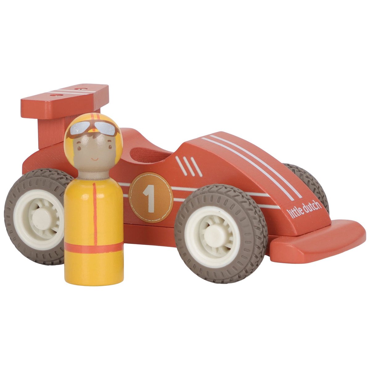 Set de 2 voitures de course bleu, rouge, jaune, LITTLE DUTCH