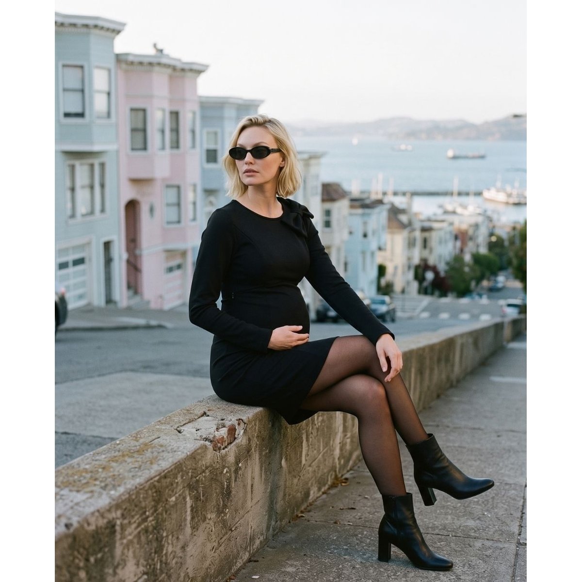 Robe d'allaitement Naia noir, CACHE COEUR