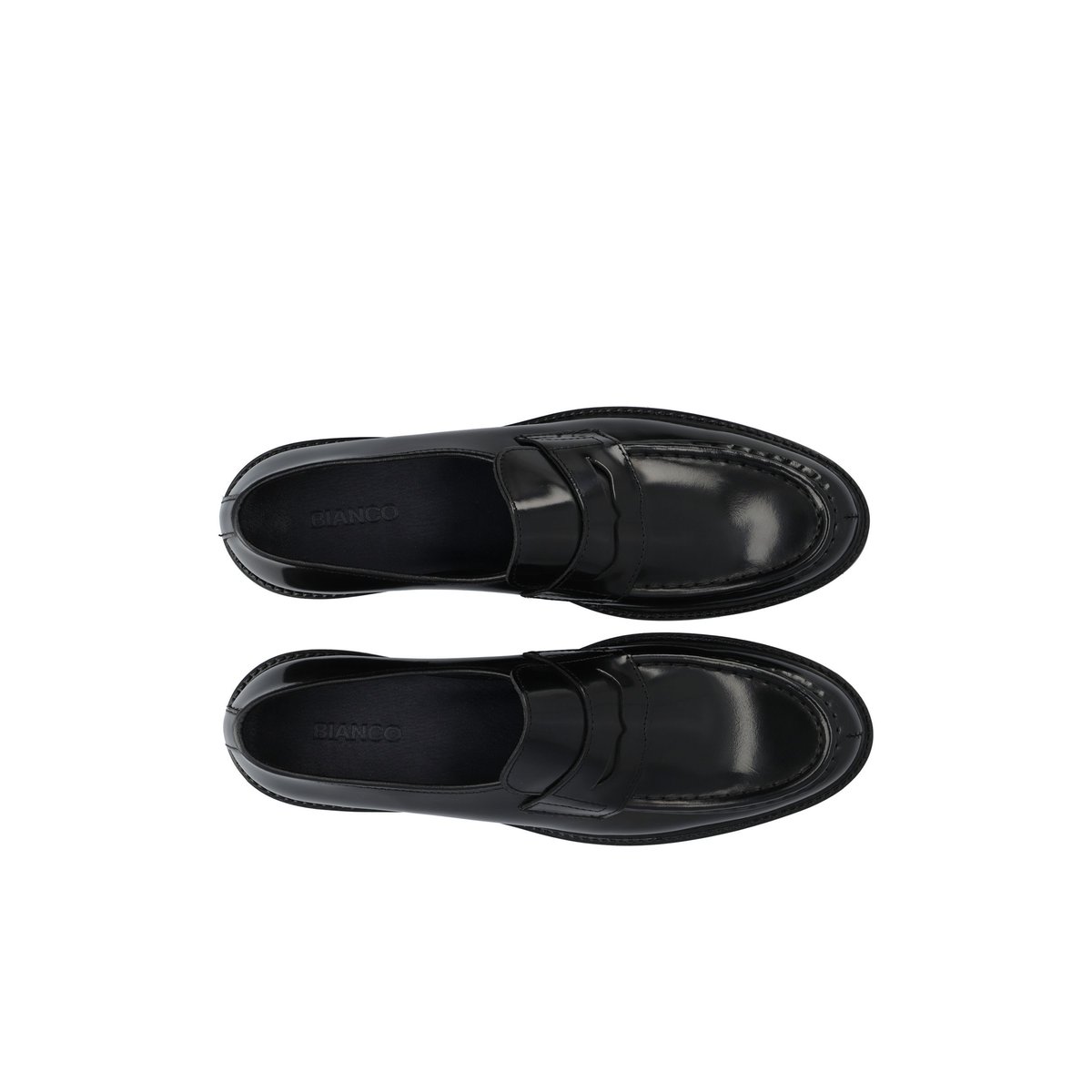 Mocassins En Cuir black1, BIANCO